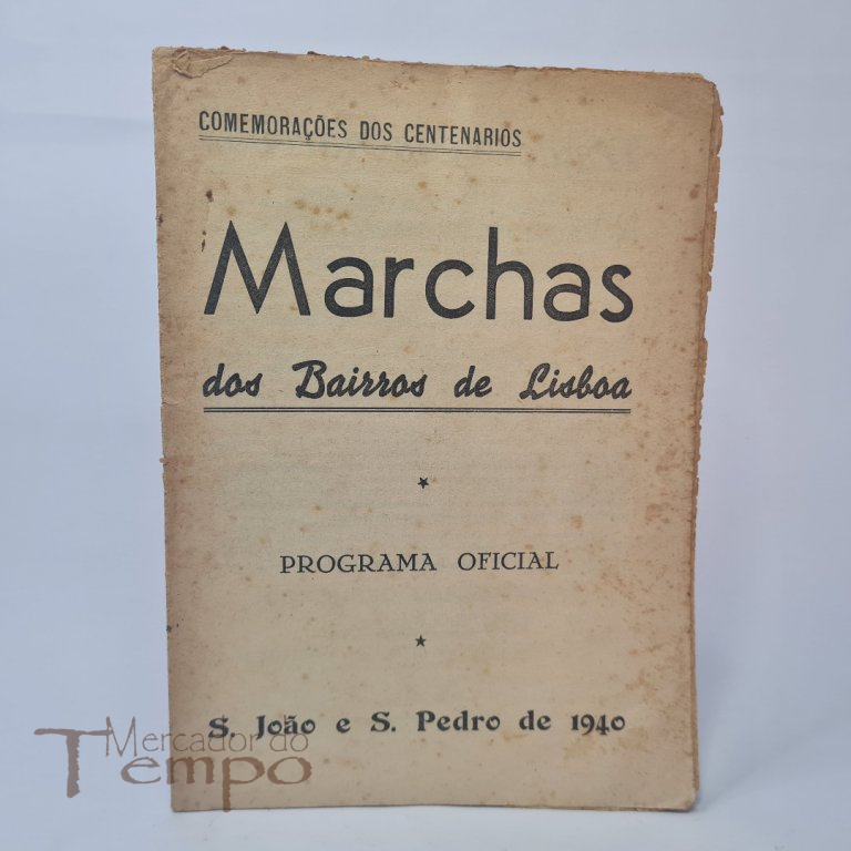 Marchas dos Bairros de Lisboa, programa oficial 1940 comemorações dos Centenários