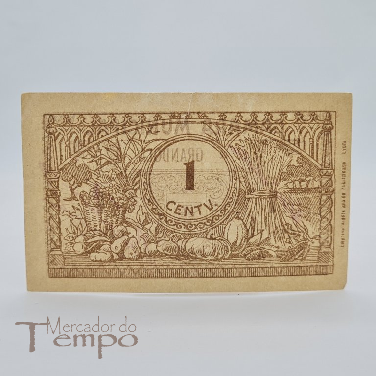 Cédula 1 centavo Câmara Municipal de Grandola