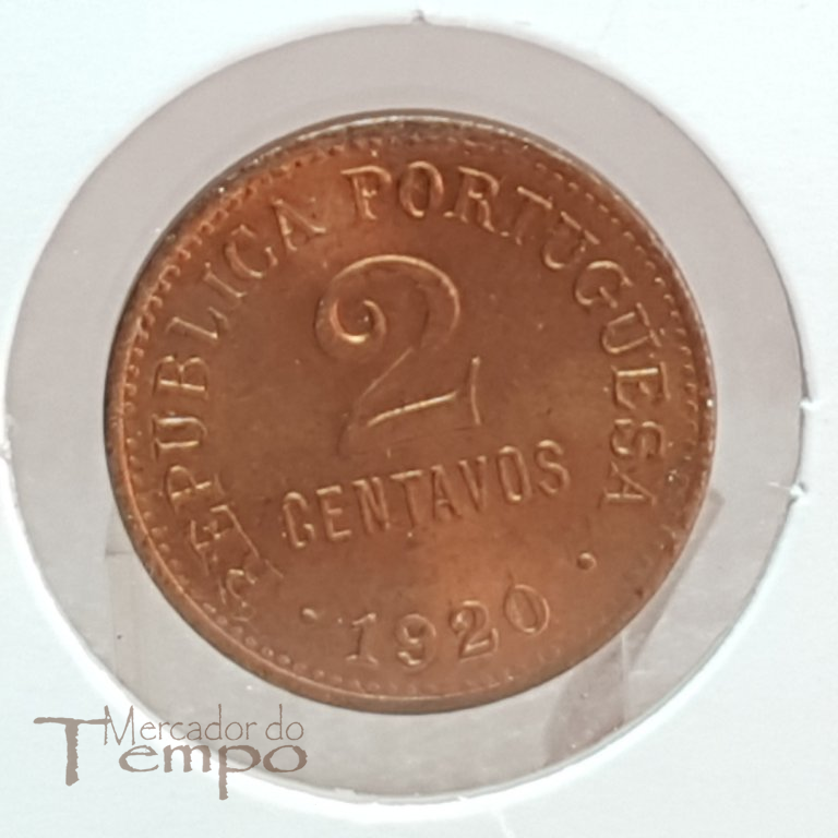Moeda de 2 centavo de bronze de 1920