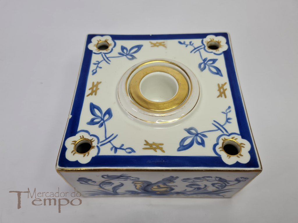 Tinteiro Vista Alegre decoração Vegetalista e Animais 1922-47