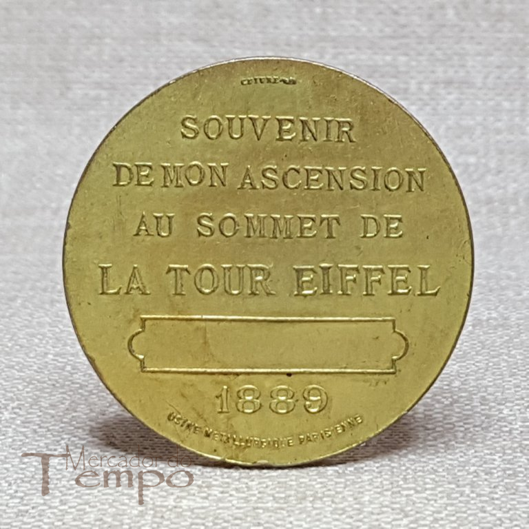 Medalha bronze recordação da subida à Torre Eifel 1889