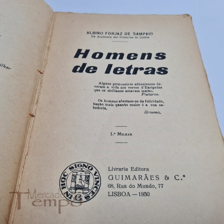 Albino Forjaz de Sampaio - Homens de letras, 1930, 1º Milhar