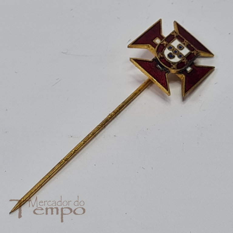 Pin esmaltado com Cruz de Cristo e Escudo Português